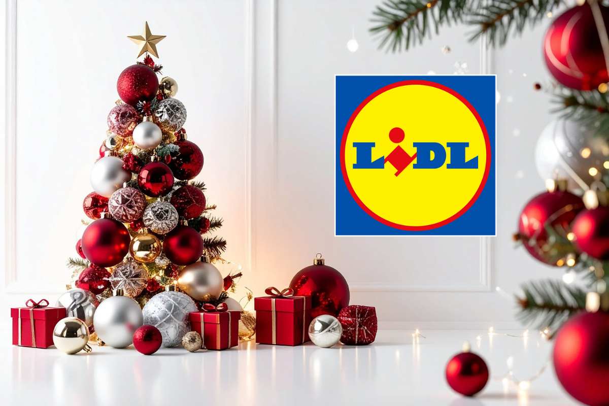 Albero di natale e logo Lidl