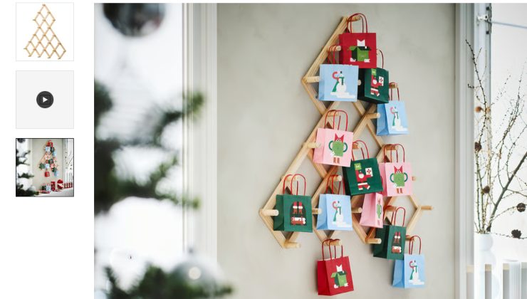 Albero di Natale da parete con buste regalo