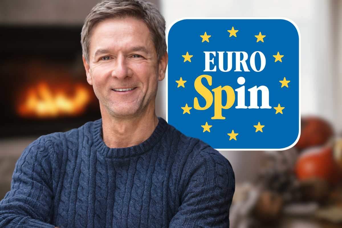 uomo in primo piano e logo eurospin